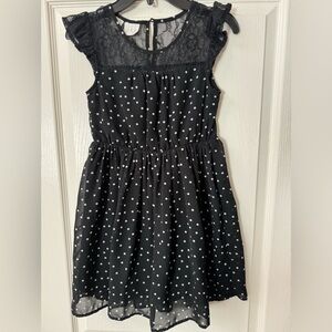 CRB girls size 10 black polkadot dress